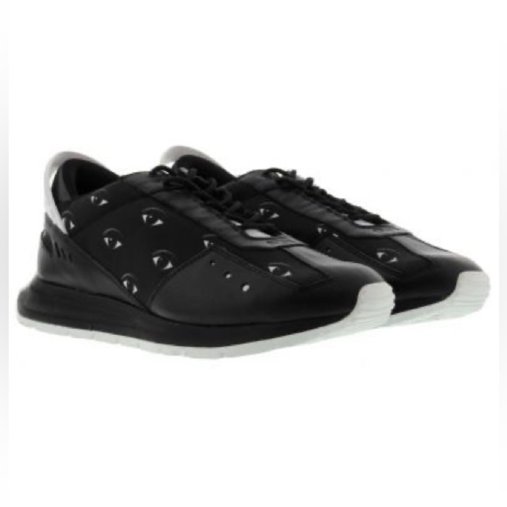 Kenzo Black Sneakers with White Toe Caps